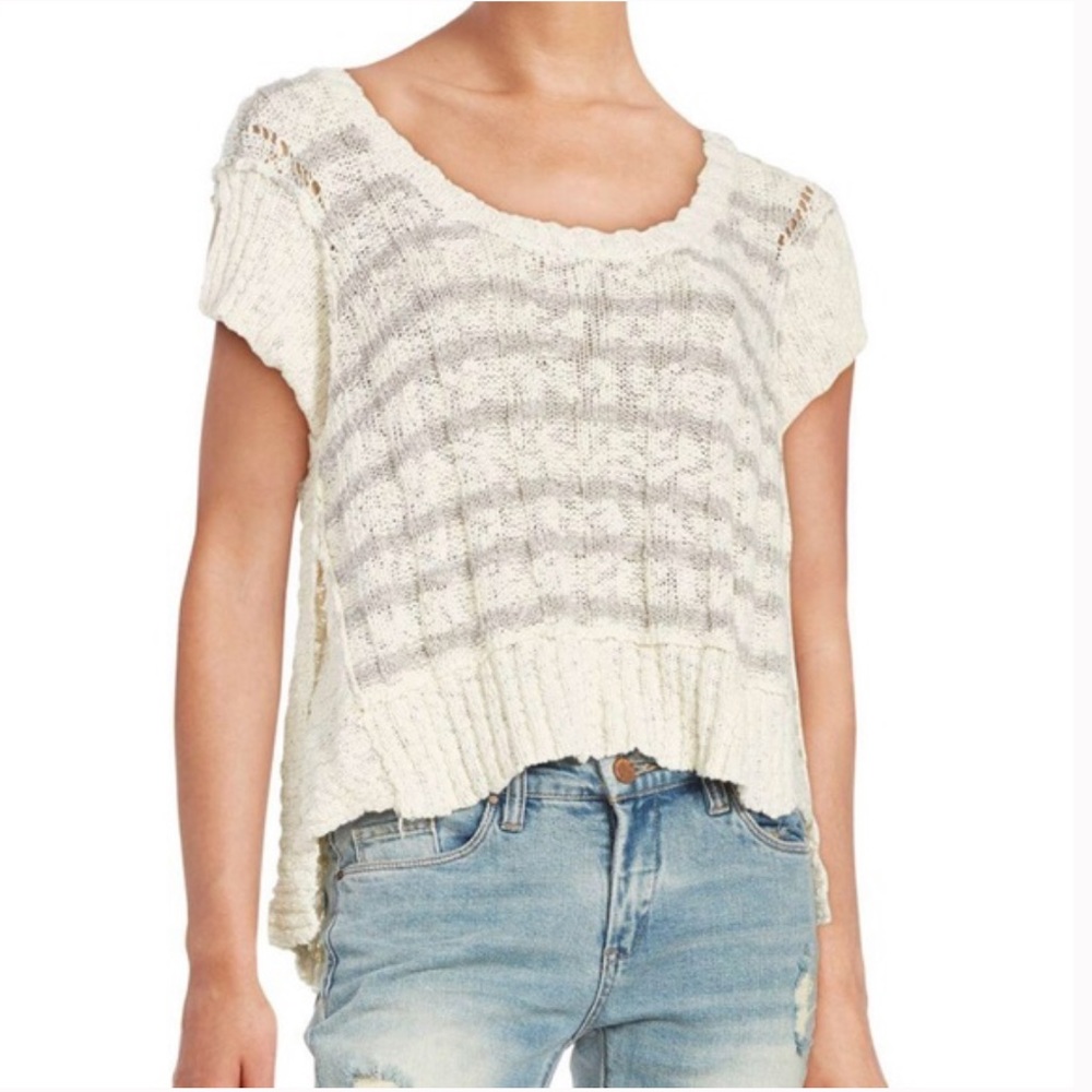 Free People Wide Rib Striped Top